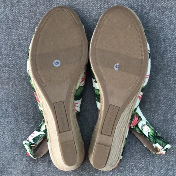 NWOT! - CHARTER CLUB ‘Samiee’ Slingback Espadrille Peep Toe Wedge Sandals - Picture 11 of 13